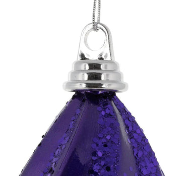 Vickerman Plum Candy Glitter Swirl Drop Ornament 8'' - Holiday Ornaments Merchandise