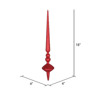 Vickerman Red Glitter Cupola Finial 2/Bag 18" - Holiday Ornaments Merchandise
