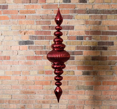 Vickerman Red Shiny Finial Ornament 41" - Merchandise