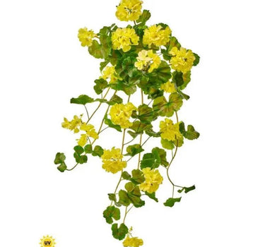 UV Real Touch Large Geranium Hanging Bush Yellow 36"