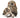 Standing Speckled Hoot Owl with Baby 10.5"
