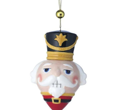 Ceramic Soldier Nutcracker Head Ornament 5.8"