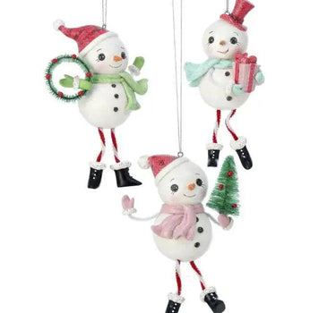 Winter's Song Snowman Ornament set, Regency resin, 3 assorted 5-inch holiday ornaments