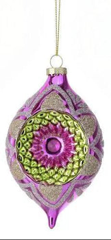 Regency Glass Reflector Finial Ornament (3 Asst) 5" - Holiday Ornaments Merchandise