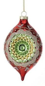 Regency Glass Reflector Finial Ornament (3 Asst) 5" - Holiday Ornaments Merchandise