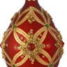 Regency Red/Gold Glass Jewel Fleur Ornament (2 Asst) 4-6" - Holiday Ornaments Merchandise