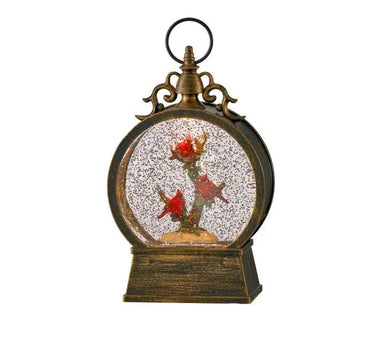 Cardinal Tree Snow Globe USB/LED/BO/Timer 9"