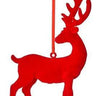 Regency Resin Red Flocked Deer Ornament (2 Asst) 3.75-5.5" - Holiday Ornaments Merchandise