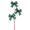 Velvet Flocked Bow Tie x3 Spray Green  30"