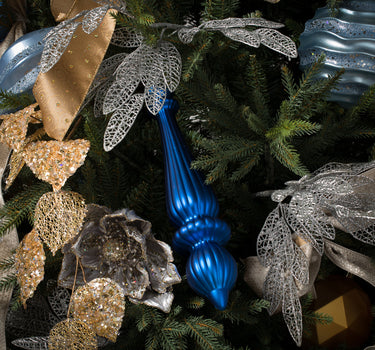 Vickerman Blue Matte Finial Drop UV 14" - Merchandise