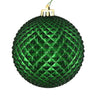 Vickerman Emerald Durian Glitter Ball Ornament 6" (4/Bag) - Holiday Ornaments Merchandise