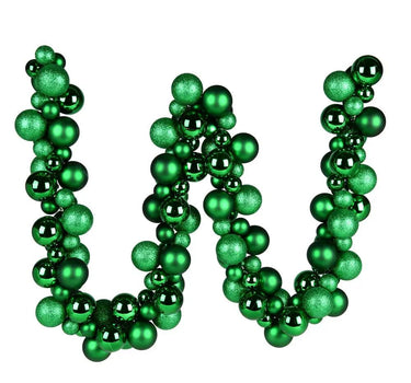 Vickerman Asst Ornament Ball Garland Green 6' - Uncategorized Silk