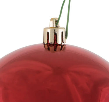 Vickerman UV Red Shiny Ball Drilled 6/Bag 4" - Holiday Ornaments Merchandise