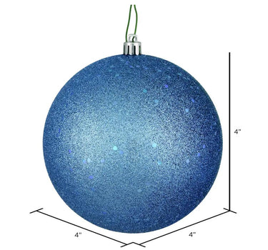 Vickerman Sequin Ball Ornament Periwinkle 4" (6/Bag) - Holiday Ornaments Merchandise