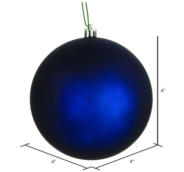 Vickerman UV Midnight Blue Matte Ball 4" (6/Bag) - Holiday Ornaments Merchandise