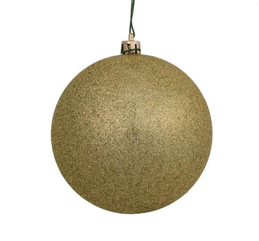 Vickerman Champagne Glitter Ball Ornament 4" (Bag of 6) - Holiday Ornaments Merchandise