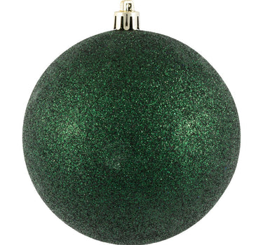 Vickerman Midnight Green Glitter Ball Ornament 4" (Bag of 6) - Holiday Ornaments Merchandise