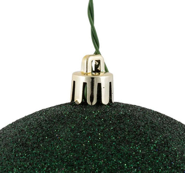 Vickerman Midnight Green Glitter Ball Ornament 4" (Bag of 6) - Holiday Ornaments Merchandise