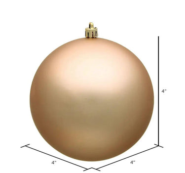 Vickerman UV Cafe Latte Matte Ball Ornament 4"(Bag of 6) - Holiday Ornaments Merchandise