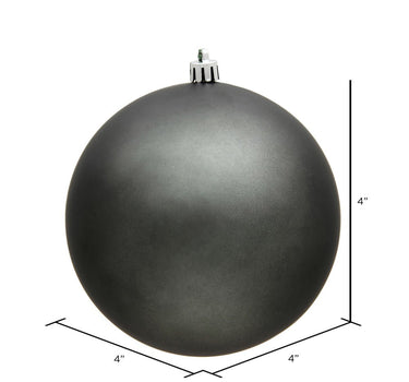 Vickerman UV Pewter Matte Ball Ornament4" (Bag of 6) - Holiday Ornaments Merchandise