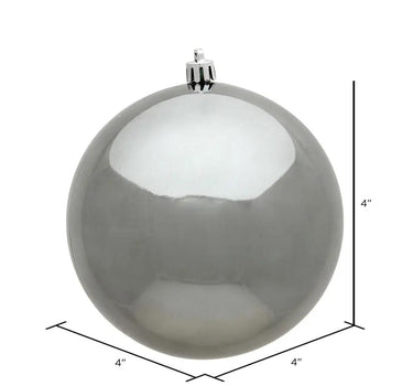 Vickerman Pewter Shiny Ball Ornament 4" (6/Bag) - Holiday Ornaments Merchandise