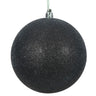 Vickerman Black Glitter Ball Ornament 4" (Bag of 6) - Holiday Ornaments Merchandise