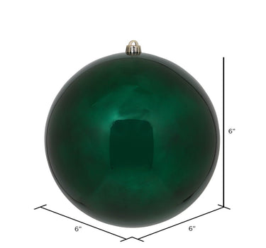 Vickerman UV Midnight Green Shiny Ball Ornament 6" (Bag of 4) - Holiday Ornaments Merchandise