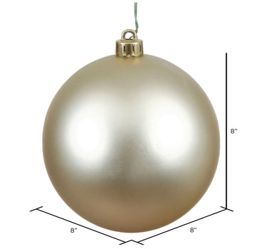 Vickerman 8" Champagne Matte Ball UV Drilled Cap - Merchandise