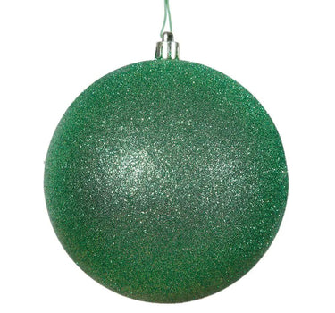 Vickerman Glitter Ball Ornament Green 6"(Bag of 4) - Holiday Ornaments Merchandise