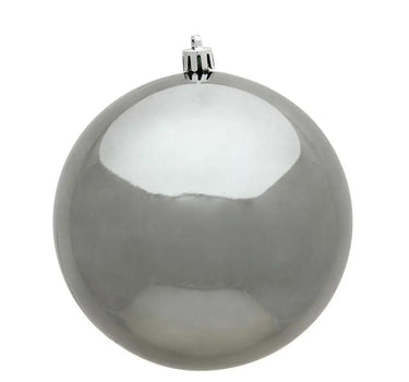 Vickerman Pewter Shiny Ball Ornament 4" (6/Bag) - Holiday Ornaments Merchandise