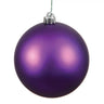 Vickerman UV Plum Matte Ball Ornament 4" (Bag of 6) - Holiday Ornaments Merchandise