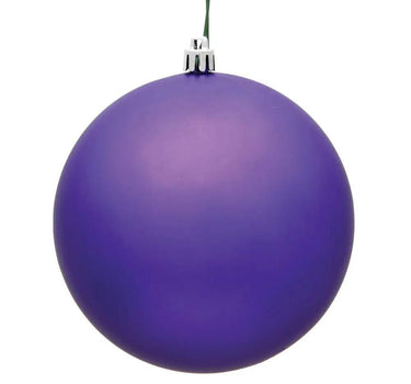 Vickerman UV Purple Matte Ball Ornament 4" (Bag of 6) - Holiday Ornaments Merchandise