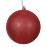 Vickerman Red Glitter Ball Ornament 4" (Bag of 6) - Holiday Ornaments Merchandise