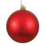 Vickerman UV Red Matte Ball Ornament 4" (Bag of 6) - Holiday Ornaments Merchandise