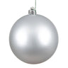 Vickerman UV Silver Matte Ball Ornament 4" (Bag of 6) - Holiday Ornaments Merchandise