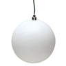 Vickerman UV White Matte Ball Ornament 4" (Bag of 6) - Holiday Ornaments Merchandise