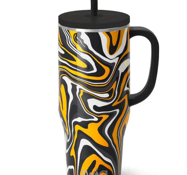 Swig Mega Mug 40oz- Fanzone Black + Yellow - Drinkware Merchandise
