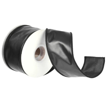 Vickerman Black Artificial Leather Ribbon 2.5" x 10 Yds - Ribbons & Trim Ribbon