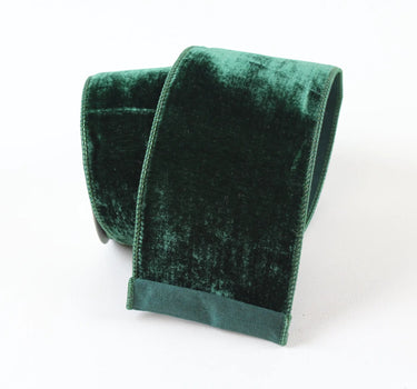 Dark Pine Velvet Ribbon by Farrisilk, 4 in x 10 yd roll