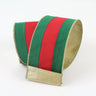 Ribbon rolls: red/green chic stripe with gold edges, 4x10yd, by Farrisilk