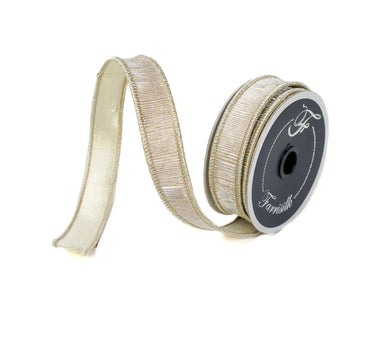 Platinum Manhattan Ribbon, 1in x 10yd, metallic satin ribbon, Farrisilk