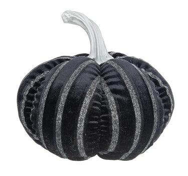 A&B Fabric Black Striped Pumpkin 7" x 7" - Uncategorized Merchandise