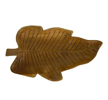 A&B Teak Leaf Tray 9.5" x 15.5" - Serving Trays Merchandise