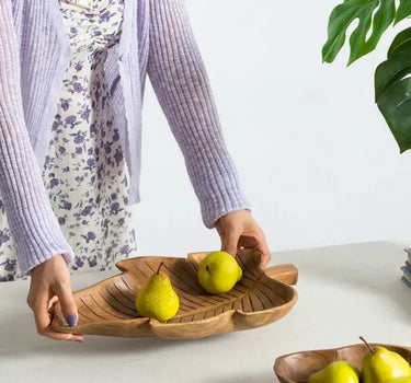 Teak Leaf Tray 9.5" x 15.5"
