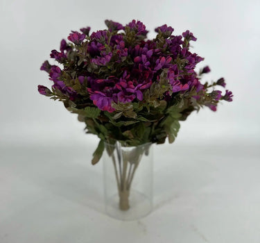 GSC Mum Bush Purple 15.5" - Artificial Flora Hanging Basket & Porch Pots