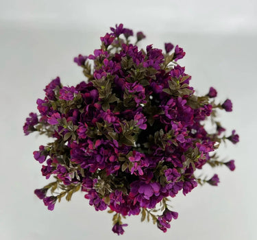 GSC Mum Bush Purple 15.5" - Artificial Flora Hanging Basket & Porch Pots