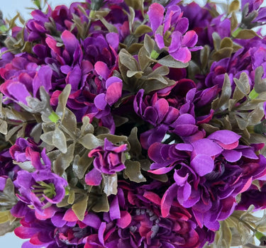 GSC Mum Bush Purple 15.5" - Artificial Flora Hanging Basket & Porch Pots