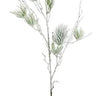 Silk flocked pine branches x3, green/white, 17in, Select