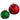Beaded glass ball name card holder pair in red and green, two sizes 3-4 in, Allstate merchandise