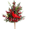 Allstate Cardinal/Berry/Pine Spray Red/Green 26" - Artificial Non-Flowering Plants Silk